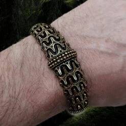Large Bronze Replica Viking Bracelet From Falster -The Viking Dragon Shop pp bronze falster viking bracelet on wrist