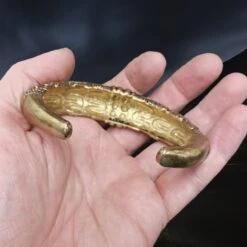 Bronze Replica Viking Bracelet / Arm Ring From Orupgard -The Viking Dragon Shop pp bronze large arm ring from orupgard in hand back view