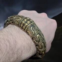 Bronze Replica Viking Bracelet / Arm Ring From Orupgard -The Viking Dragon Shop pp bronze large arm ring from orupgard on wrist