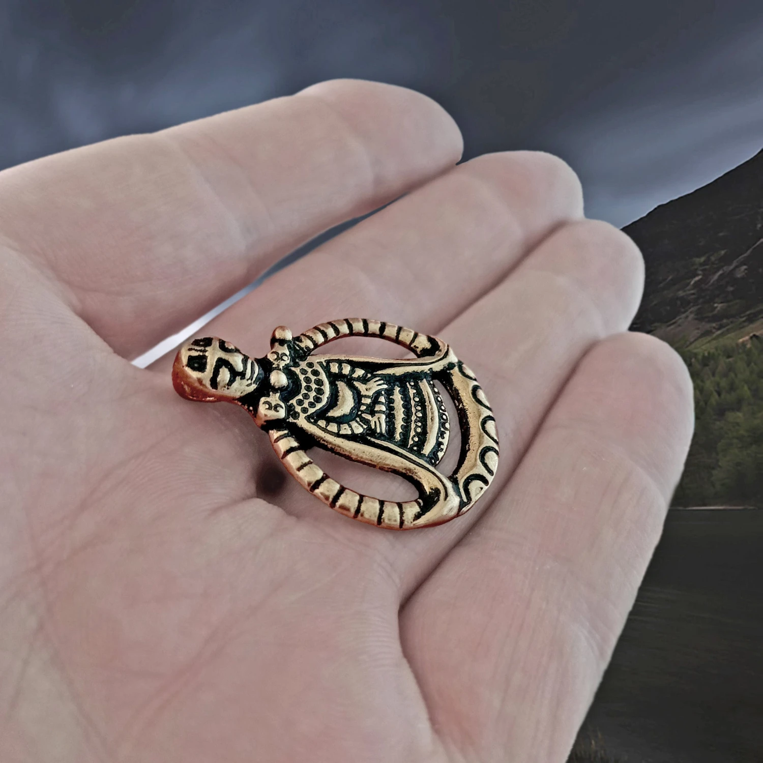 Large Bronze Circular Freya Pendant 2 Large Bronze Circular Freya Pendant - Image 2