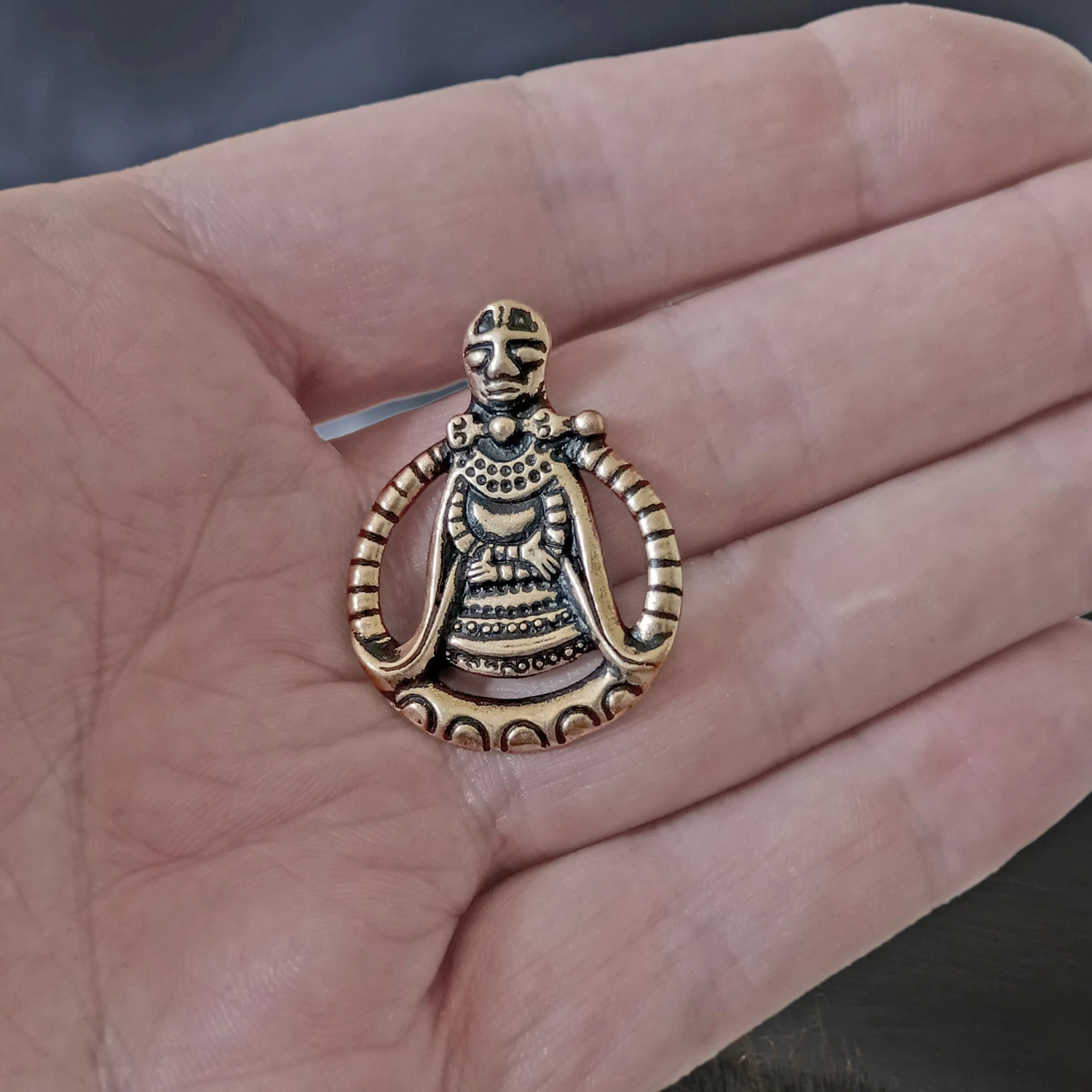 Large Bronze Circular Freya Pendant 1 Large Bronze Circular Freya Pendant