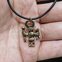 Bronze Odin Warrior Priest Pendant -The Viking Dragon Shop pp bronze odin warrior pendant on thong on hand