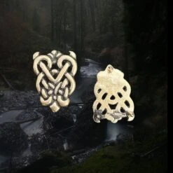 Bronze Ringerike Style Knotwork Viking Buckle Set -The Viking Dragon Shop pp bronze ringerike style viking strap end front and back