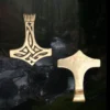Bronze Thors Hammer Pendant With Knotwork Design