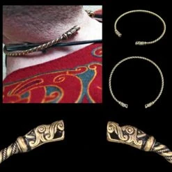 Bronze Twisted Gotland Dragon Neck Torc -The Viking Dragon Shop pp bronze twisted neck torc with gotland dragon heads collage