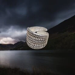 Decorated Silver Replica Viking Ring -The Viking Dragon Shop pp silver decorated viking ring small