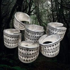 Embossed Silver Replica Viking Ring -The Viking Dragon Shop pp silver plated embossed viking rings