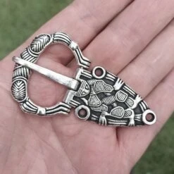 Silver Plated Oseberg Style Viking Buckle -The Viking Dragon Shop pp silver plated oseberg viking buckle on hand