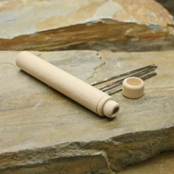 Wooden Viking / Medieval Needlecase -The Viking Dragon Shop qs large wooden needle case open with needles