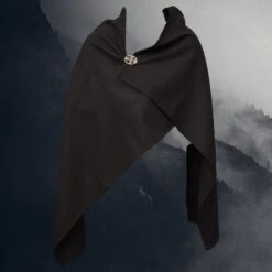 Handmade Wool Viking Cloak -The Viking Dragon Shop ro wool viking cloak black