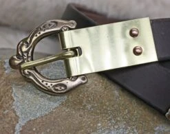 Fully Customisable Handmade Leather Viking Belt With Bronze Replica Fittings -The Viking Dragon Shop rs bronze liverpool buckle brass buckle plate brown strap