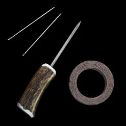 Leather Viking Sewing Kit With Antler Awl -The Viking Dragon Shop rt sewing kit 1 antler awl thread needles