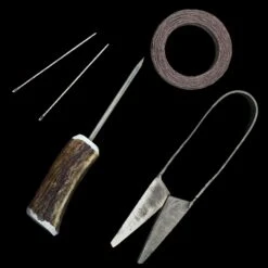Leather Viking Sewing Kit With Antler Awl -The Viking Dragon Shop rt sewing kit 2 antler awl thread needles