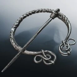 Large Decorated Iron Cloak Pin From Birka -The Viking Dragon Shop sg large iron decorated cloak pin from birka angle view