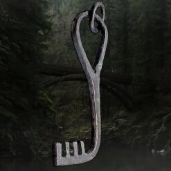 Hand-Forged Large Iron Viking Key With Suspension Loop