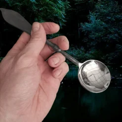 Steel Medieval Banquet Set -The Viking Dragon Shop sg steel medieval eating spoon in hand