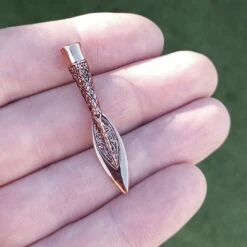 Finnish Spear Head Viking Pendant -The Viking Dragon Shop sn bronze finnish spear head pendant in hand