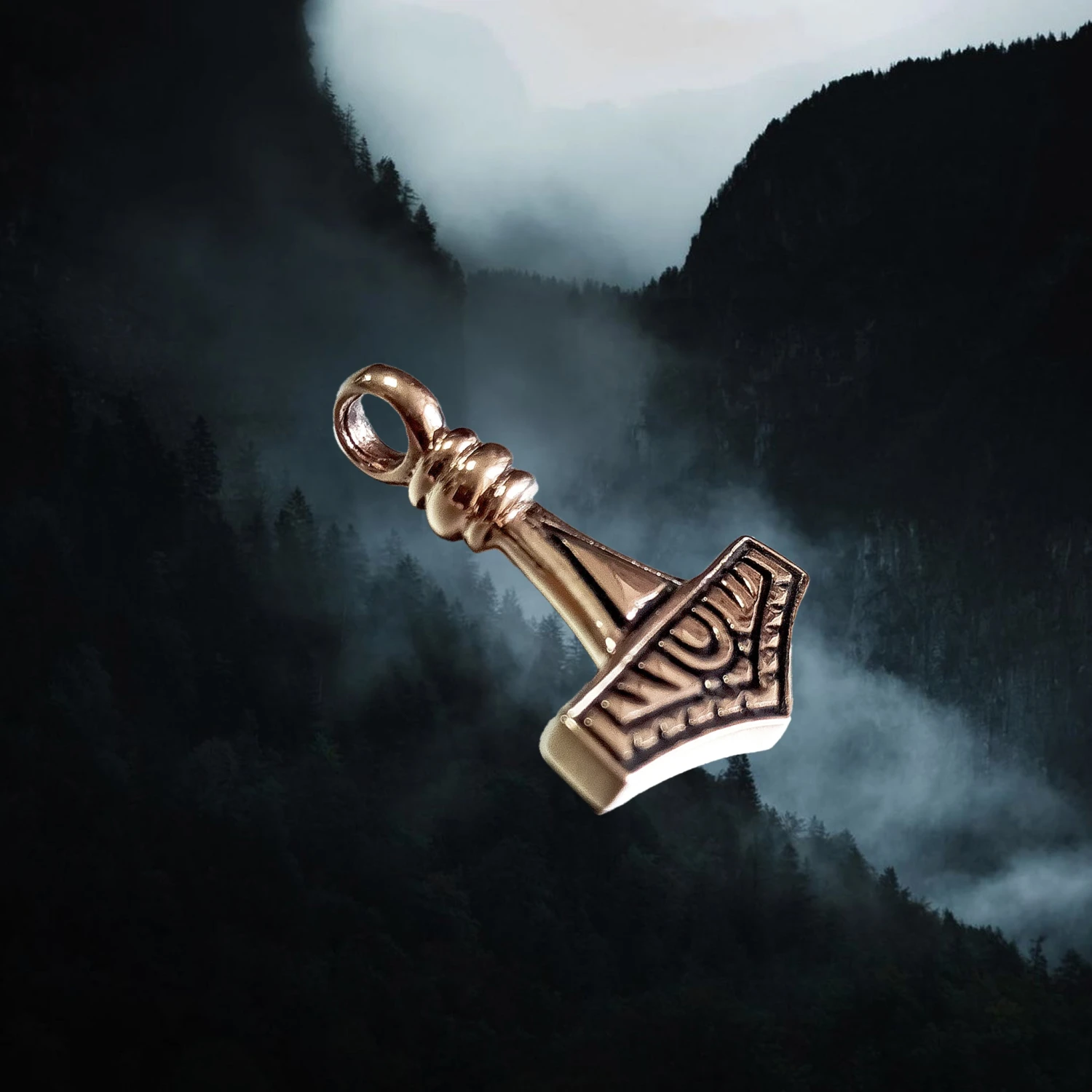 Small Bronze Gotland Replica Thors Hammer Pendant 3 Small Bronze Gotland Replica Thors Hammer Pendant - Image 3
