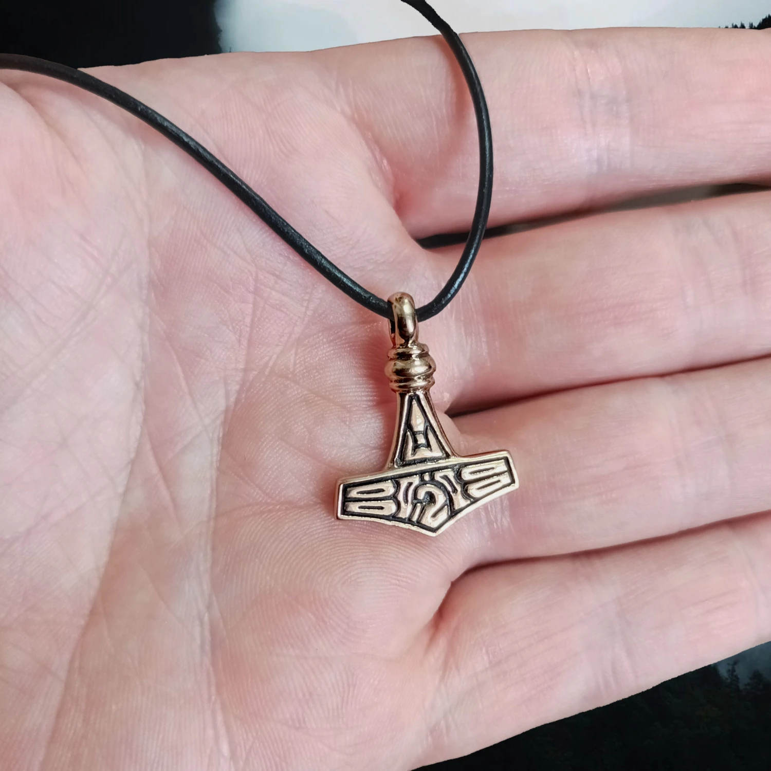 Small Bronze Gotland Replica Thors Hammer Pendant 2 Small Bronze Gotland Replica Thors Hammer Pendant - Image 2