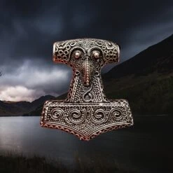 Large Bronze Skåne Thors Hammer Pendant