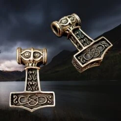 Medium Bronze Thors Thunder Hammer Pendant