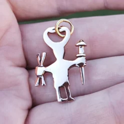 Bronze Odin Warrior Pendant -The Viking Dragon Shop sn bronze odin warrior pendant on hand back view