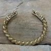 Twisted Bronze And Silver Bracelet With Gotlandic Dragon Heads