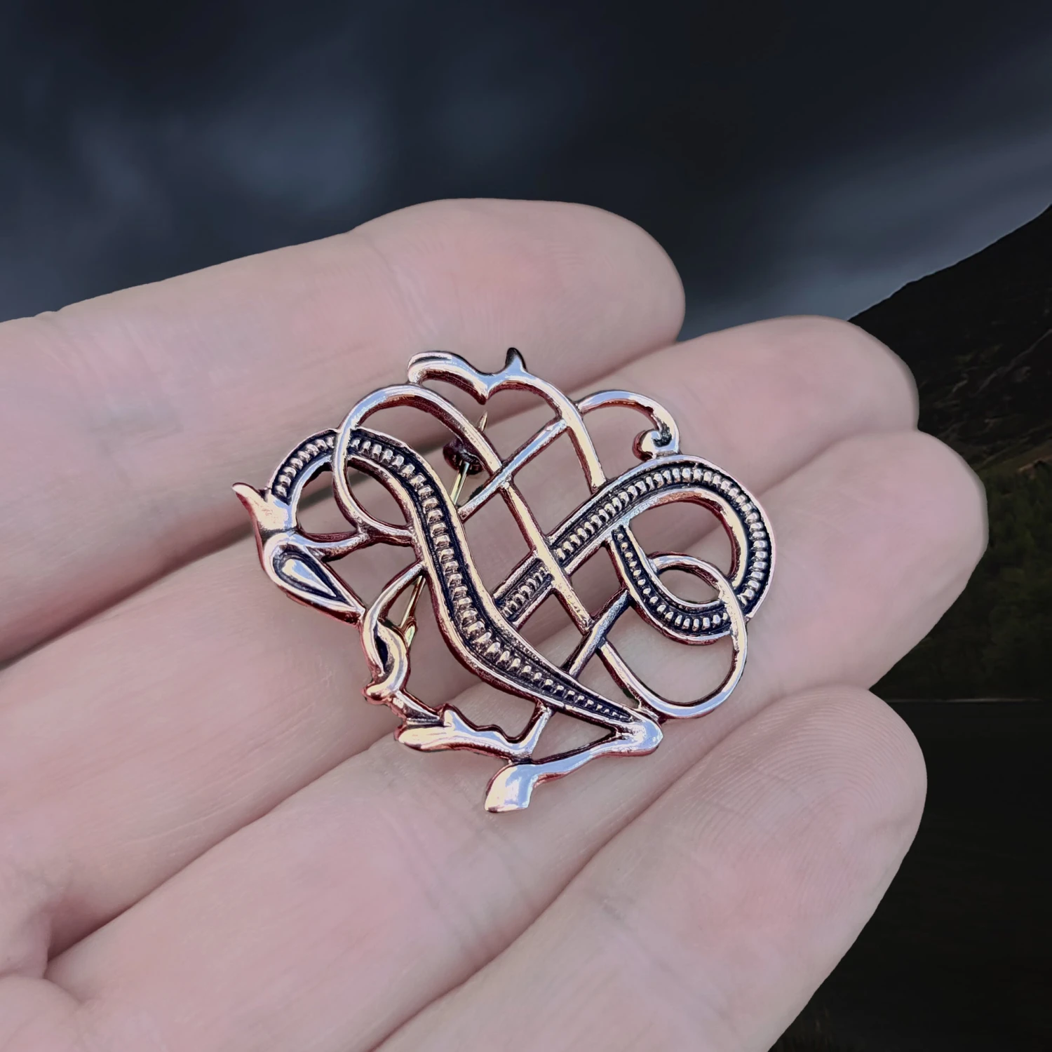 Bronze Jelling Dragon Viking Brooch 3 Bronze Jelling Dragon Viking Brooch - Image 3