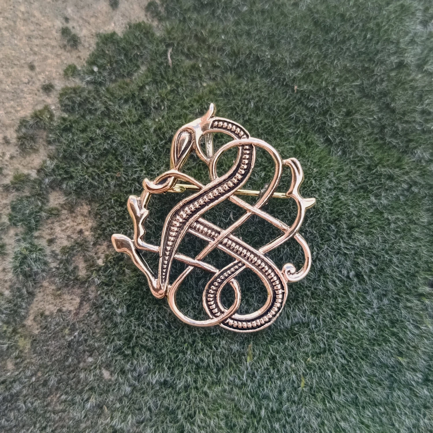 Bronze Jelling Dragon Viking Brooch 4 Bronze Jelling Dragon Viking Brooch - Image 4