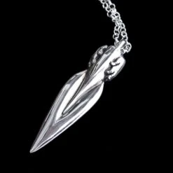 Large Viking Bear Spear Pendant - Silver -The Viking Dragon Shop sn silver bear spear pendant on chain