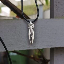 Viking Bear Spear Pendant - Silver -The Viking Dragon Shop sn silver bear spear pendant small hanging on trellis