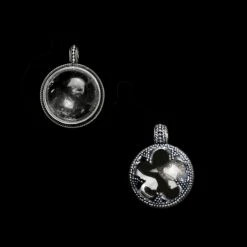 Small Silver Gotland Crystal Lens Pendant -The Viking Dragon Shop sn silver crystal lens pendant 20mm front and back