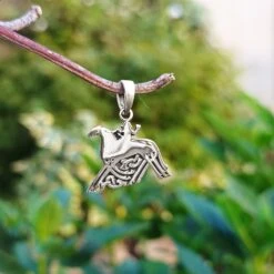 Sleipnir - Odin's Horse Pendant -The Viking Dragon Shop sn silver sleipnir odin pendant hanging