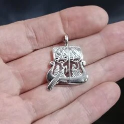 Silver Gotland Viking Stone Ship Pendant -The Viking Dragon Shop sn silver viking stone ship pendant on hand