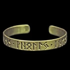 Brass Runic Viking / Saxon Bracelet - Fate -The Viking Dragon Shop tc brass saxon runic bracelet