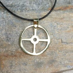 Brass Sun Cross Odin Pendant - Large
