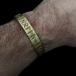 Brass Runic Viking / Saxon Bracelet - Fate -The Viking Dragon Shop tc bronze runic bracelet fate on