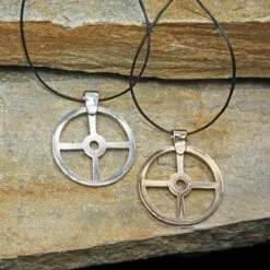 Silver Sun Cross Odin Pendant -The Viking Dragon Shop tc sun cross odin pendants on rock new