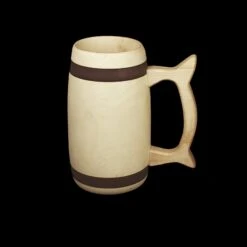 Hand-Turned Birch Wood Beer Tankard