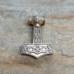 Bronze Odeshög Thors Hammer Pendant -The Viking Dragon Shop wl bronze oseberg thors hammer on rock