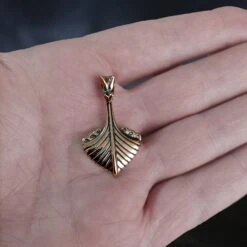 Oseberg Bronze Viking Ship Pendant -The Viking Dragon Shop wl bronze oseberg viking ship pendant on hand