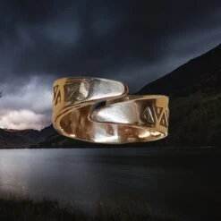 Stamped Bronze Replica Viking Ring -The Viking Dragon Shop wl bronze stamped viking ring back view