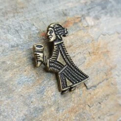 Bronze Valkyrie Pendant -The Viking Dragon Shop wl bronze valkyrie pendant on rock side view