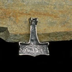 Silver Dragon Oseberg Thors Hammer Pendant -The Viking Dragon Shop wl silver dragon hammer back