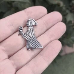 Large Silver Valkyrie Pendant -The Viking Dragon Shop wl silver valkyrie pendant on hand