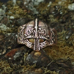 Bronze Viking Helmet Ring